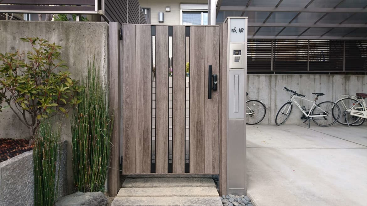 片開き門扉取替え 名古屋市港区 | 門扉の取替えならエクステリアの窓口名古屋市港区